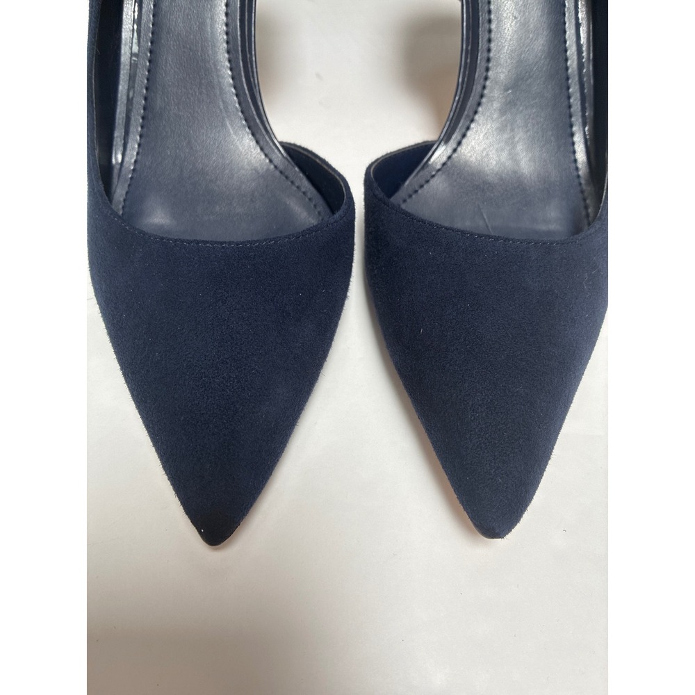 White House Black Market Ella Officer Blue Suede d'Orsay Pointed Toe Pumps 8 - Picture 2 of 11